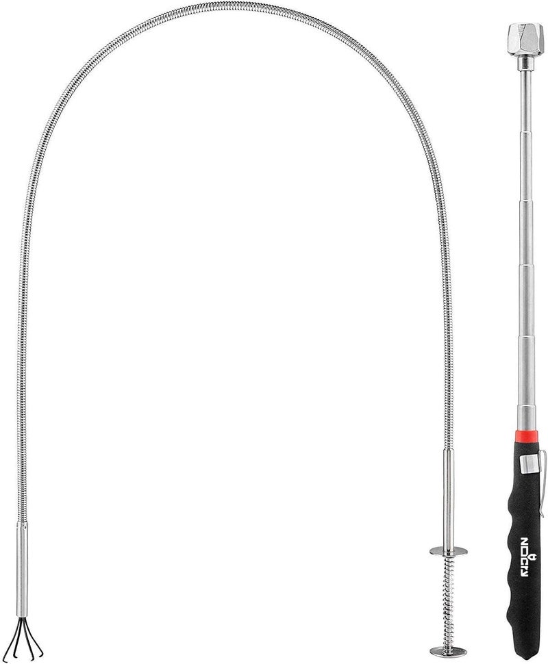 NoCry Premium Pick Up Tool Set — Includes a 36in Flexible Claw Grabber and a Telescoping Magnetic Pickup Stick with a 16lb Pull Force Magnet — Anti-Rust Zinc Coating - Image 1